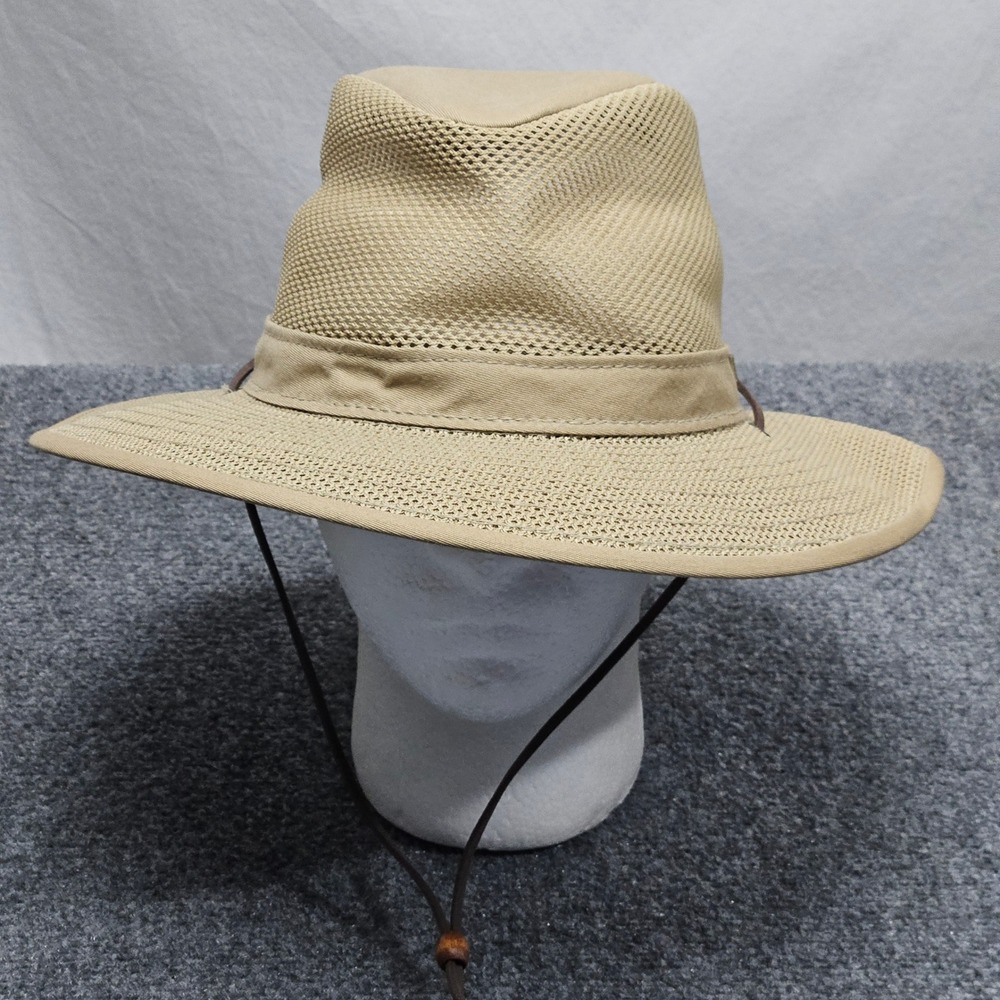 Vintage Henschel Safari Boonie Hat Large Khaki Mesh Crown Chin Cord Utility‎